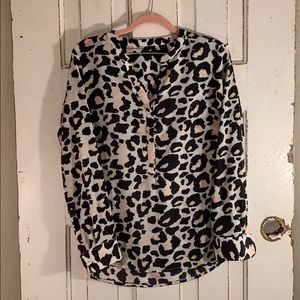 Leopard print dress shirt